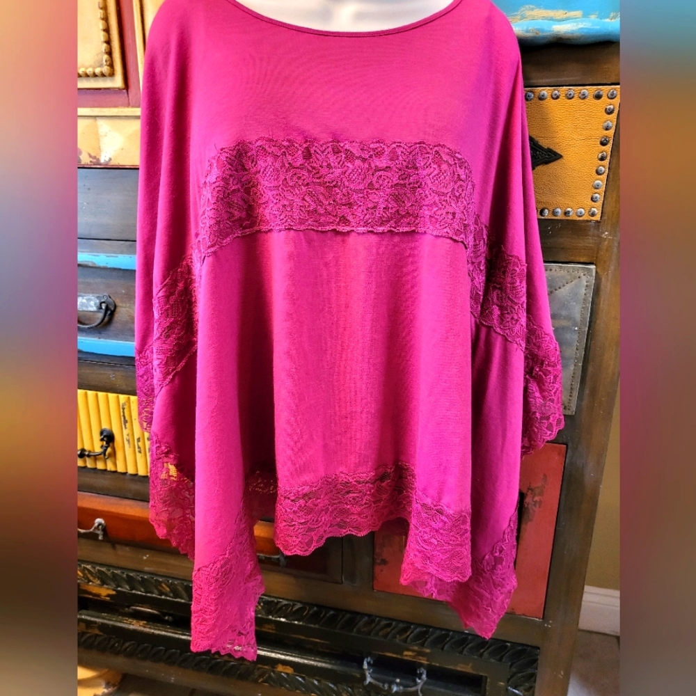 Hot Pink ECI Tunic Blouse LG